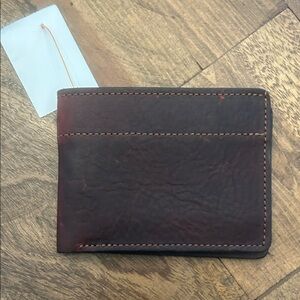 Duvall Leatherwork Bifold Bison Wallet-Dark Mahogany